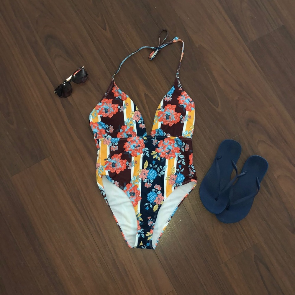 Floral one piece swimsuit